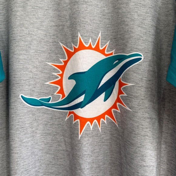 Miami Dolphins NFL Team Apparel Vintage Look Long Sleeve Tshirt Aqua Men Lg NWOT - Picture 2 of 6